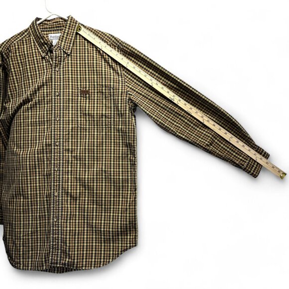 Carhartt Button Down Shirt Chest Pocket Brown Plaid Long Sleeve Collared Size L - Picture 12 of 14